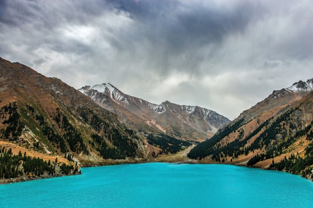 Mountain lakes around Almaty, including Big Almaty Lake, Kolsai, Kaindy, and Issyk